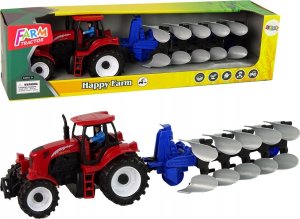 LeanToys Czerwony Traktor z Pługiem Farma 1