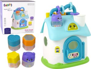 LeanToys Domek Sorter Edukacyjny Niebieski Klocki 1