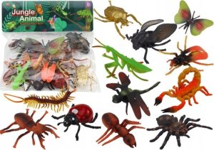 Figurka LeanToys Zestaw Figurek Owadów 12 Sztuk Biedronka Pająk Mucha 1