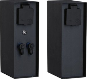 Paulmann Zewnętrzna kolumna zasilająca RIO 2GN. 24V Plug & Shine + 2GN. 230V IP44 + czujnik zmierzchu stal szlachetna / antracyt 2