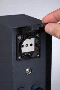 Paulmann Zewnętrzna kolumna zasilająca RIO 2GN. 24V Plug & Shine + 2GN. 230V IP44 + czujnik zmierzchu stal szlachetna / antracyt 4