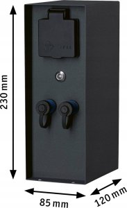 Paulmann Zewnętrzna kolumna zasilająca RIO 2GN. 24V Plug & Shine + 2GN. 230V IP44 + czujnik zmierzchu stal szlachetna / antracyt 7