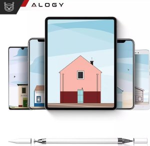Rysik Alogy Rysik 2w1 Alogy dotykowy pojemnościowy precyzyjny do ekranu telefonu tabletu z długopisem Biały 9