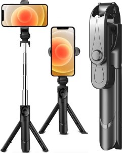 Selfie stick Alogy Selfie stick statyw Tripod uchwyt na telefon Alogy Trójnóg kijek do zdjęć selfie pilot Bluetooth 360 Czarny 1