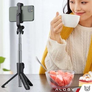 Selfie stick Alogy Selfie stick statyw Tripod uchwyt na telefon Alogy Trójnóg kijek do zdjęć selfie pilot Bluetooth 360 Czarny 11