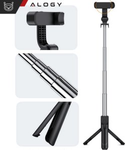 Selfie stick Alogy Selfie stick statyw Tripod uchwyt na telefon Alogy Trójnóg kijek do zdjęć selfie pilot Bluetooth 360 Czarny 4