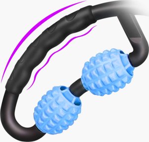 Alogy Masażer do ciała ręczny roller mięśni 5x wałek do masażu Uniwersalny rolkowy czarno-niebieski 11
