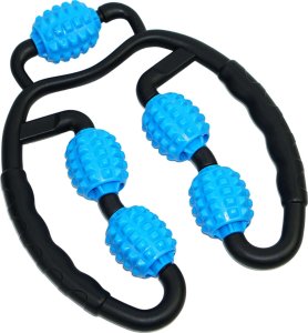 Alogy Masażer do ciała ręczny roller mięśni 5x wałek do masażu Uniwersalny rolkowy czarno-niebieski 12