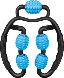 Alogy Masażer do ciała ręczny roller mięśni 5x wałek do masażu Uniwersalny rolkowy czarno-niebieski 14