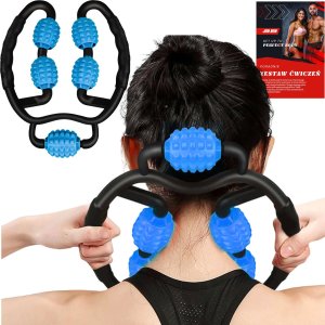 Alogy Masażer do ciała ręczny roller mięśni 5x wałek do masażu Uniwersalny rolkowy czarno-niebieski 2