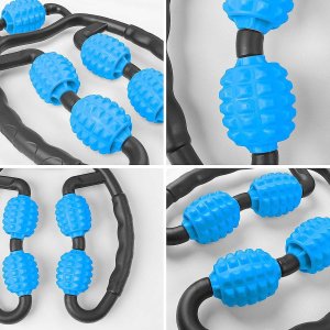Alogy Masażer do ciała ręczny roller mięśni 5x wałek do masażu Uniwersalny rolkowy czarno-niebieski 10
