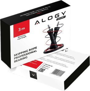 Skakanka sportowa Alogy Skakanka bokserska regulowana Crossfit Fitness Alogy Sport z wymiennymi linkami 300cm łożyska wygodna Czarna 14