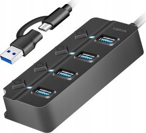 HUB USB LogiLink LogiLink USB 3.2 Gen1 Hub 4-Port Ein-/Ausschalter schwarz 2
