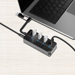 HUB USB LogiLink LogiLink USB 3.2 Gen1 Hub 4-Port Ein-/Ausschalter schwarz 3