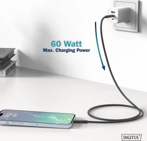Kabel USB Digitus USB-C - USB-C 1 m Czarny (AK-300341-010-S) 3