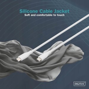 Kabel USB Digitus USB-C - USB-C 1 m Biały (AK-300341-010-W) 5