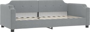 vidaXL Sofa rozsuwana z szufladami, jasnoszara, 90x200 cm, tkanina 4