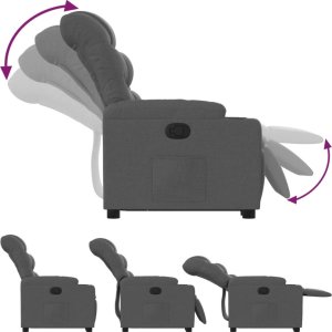 vidaXL Podnoszony fotel rozkładany, ciemnoszary, obity tkaniną 6