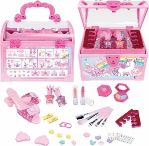ProNice KUFEREK Z KOSMETYKAMI MEGA AKCESORIA BUCIKI PĘDZELKI SPINKI PĘDZLE MAKEUP 1