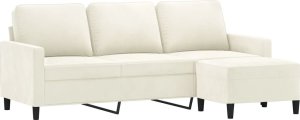 vidaXL Sofa 3-osobowa, kremowa, 180 cm, tapicerowana aksamit 3