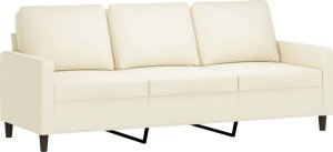 vidaXL Sofa 3-osobowa, kremowa, 180 cm, tapicerowana aksamit 4