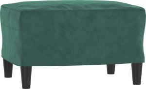 vidaXL 3-osobowa sofa z podnóżkiem, ciemnozielony, 180 cm, aksamit 5