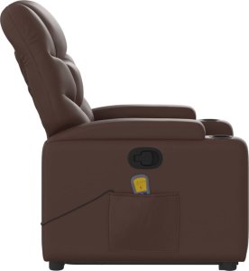 vidaXL Podnoszony fotel masujący, rozkładany, brązowy 10