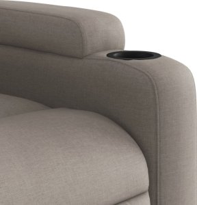 vidaXL Podnoszony fotel rozkładany, kolor taupe, obity tkaniną 11