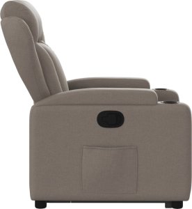 vidaXL Podnoszony fotel rozkładany, kolor taupe, obity tkaniną 10