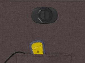 vidaXL Rozkładany fotel masujący, elektryczny, ciemny brąz, tkanina 12