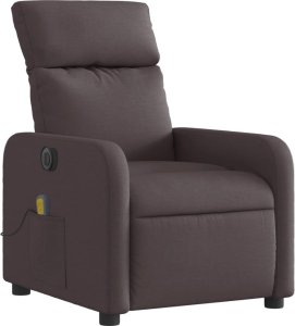 vidaXL Rozkładany fotel masujący, elektryczny, ciemny brąz, tkanina 4
