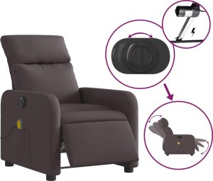 vidaXL Rozkładany fotel masujący, elektryczny, ciemny brąz, tkanina 6
