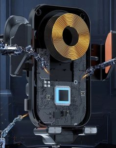 Ładowarka ECOBOX* UCHWYT SAMOCHODOWY AUTOMATYCZNY + ŁADOWARKA BEZPRZEWODOWA QI 15W 12