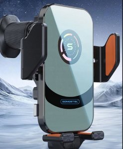 Ładowarka ECOBOX* UCHWYT SAMOCHODOWY AUTOMATYCZNY + ŁADOWARKA BEZPRZEWODOWA QI 15W 15