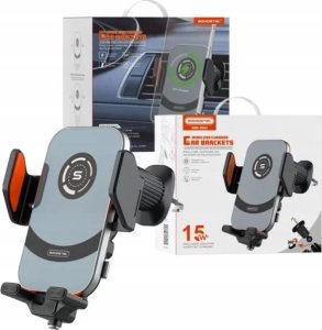 Ładowarka ECOBOX* UCHWYT SAMOCHODOWY AUTOMATYCZNY + ŁADOWARKA BEZPRZEWODOWA QI 15W 2