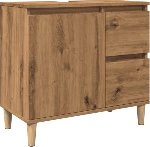 vidaXL Szafka pod umywalkę, dąb artisan, 65x33x60 cm 2