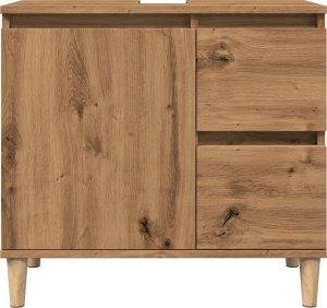 vidaXL Szafka pod umywalkę, dąb artisan, 65x33x60 cm 4