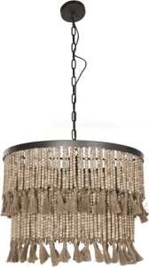 Lampa sufitowa Bigbuy Home Lampa Sufitowa Home ESPRIT Brązowy Naturalny Drewno Metal 50 W 61 x 61 x 117 cm 1