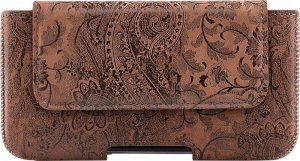 Surazo Kabura na pasek skórzana Belt Case - Ornament Orzech Brązowy -Uniwersalny XXL 2