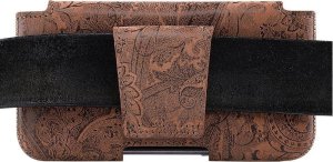 Surazo Kabura na pasek skórzana Belt Case - Ornament Orzech Brązowy -Uniwersalny XXL 8