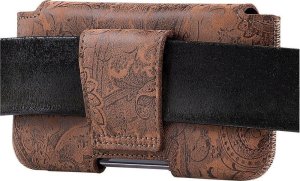 Surazo Kabura na pasek skórzana Belt Case - Ornament Orzech Brązowy -Uniwersalny XXL 9