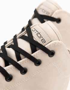 Ombre Kontrastowe męskie trampki z podwyższoną cholewką  beżowe V6 OM-FOTH-0121 40 2