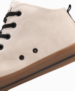 Ombre Kontrastowe męskie trampki z podwyższoną cholewką  beżowe V6 OM-FOTH-0121 40 6