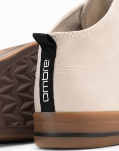 Ombre Kontrastowe męskie trampki z podwyższoną cholewką  beżowe V6 OM-FOTH-0121 40 8