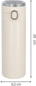 Springos Kubek termiczny 420 ml ze stali nierdzewnej na kawę herbatę, z wyświetlaczem temp. kremowy UNIWERSALNY 2