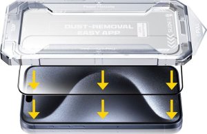 Mobile Origin Szkło Yellow iPhone 16 Pro z wygodnym aplikatorem 4