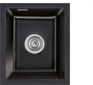 Zlewozmywak SYSTEMCERAM Systemceram Mera 32 U Nero, zlewozmywak ceramiczny, korek manualny 1