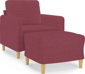 vidaXL vidaXL Fotel z podnóżkiem, winna czerwień, 60 cm, obity tkaniną 2