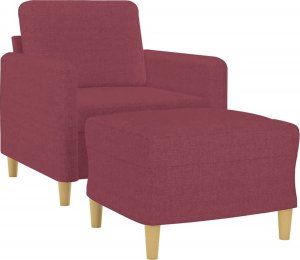vidaXL vidaXL Fotel z podnóżkiem, winna czerwień, 60 cm, obity tkaniną 3