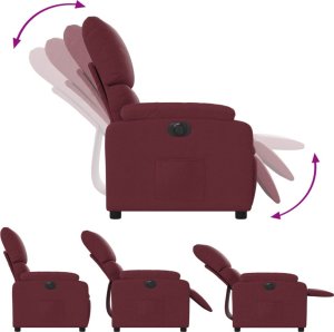 vidaXL vidaXL Elektryczny fotel rozkładany, winna czerwień, obity tkaniną 7